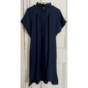Zero + Maria Cornejo Navy Pintuck Dress